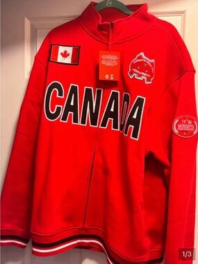 2 items Canada Jacket with Black & White Accents & Red/ White Sweater (photo #2)